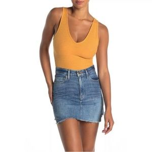 Abound ribbed v-neck bodysuit in Mustard